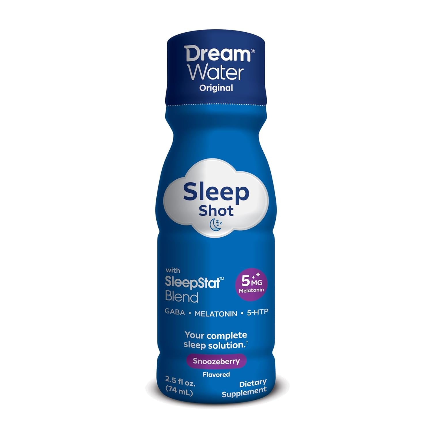 Dream Water Sleep Aid Supplement Liquid Shots; Melatonin 5Mg, GABA, 5-HTP; 2.5 Oz, Sleep Aids for Adults, Snoozeberry Flavor, 16-Count