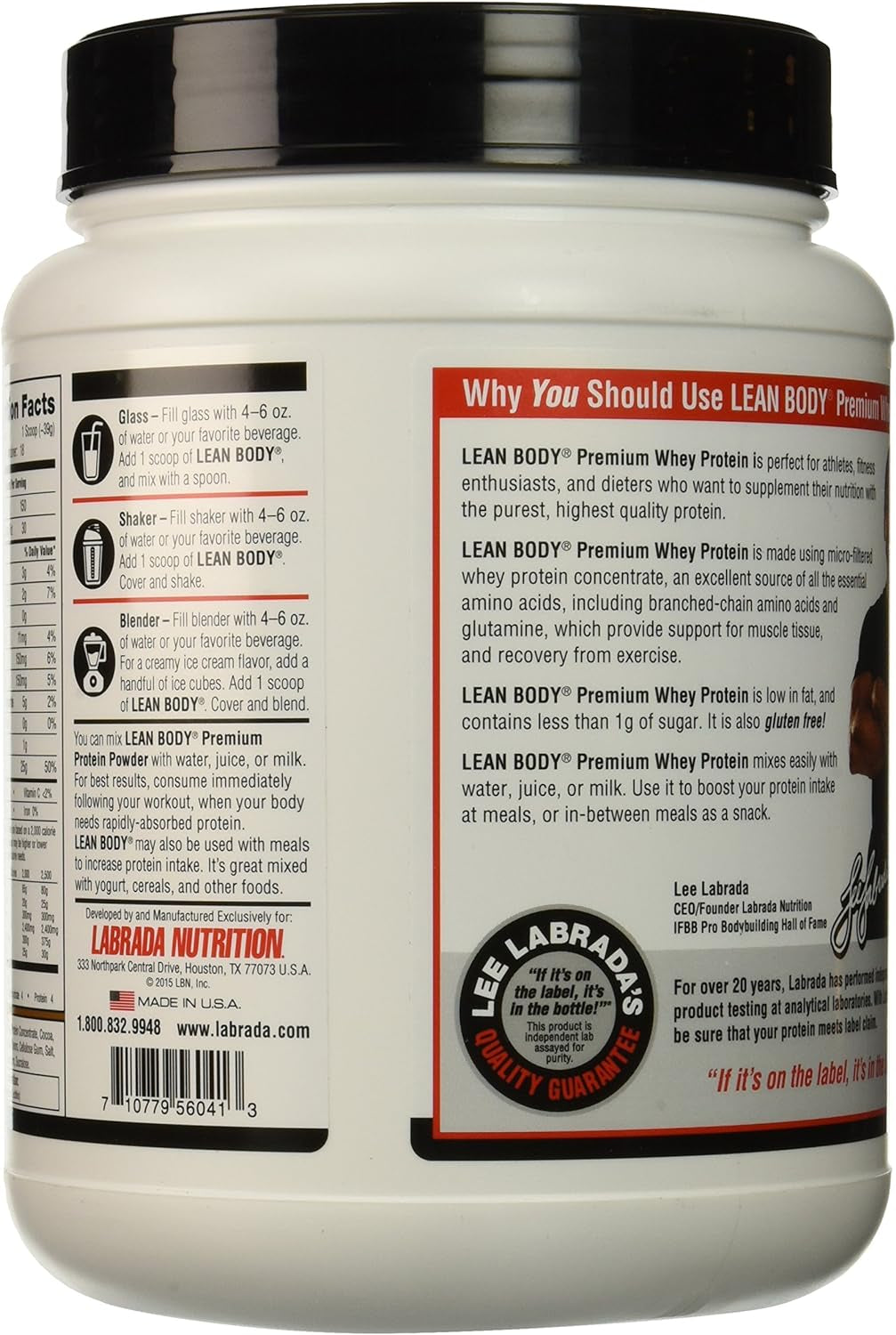 Labrada Nutrition Lean Body Premium Whey Protein, Vanilla, 24 Ounce