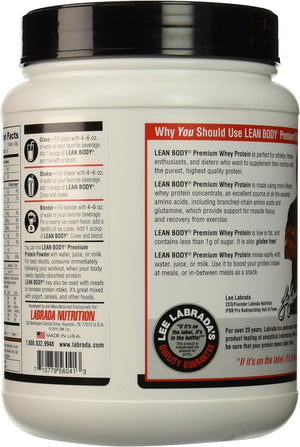 Labrada Nutrition Lean Body Premium Whey Protein, Vanilla, 24 Ounce
