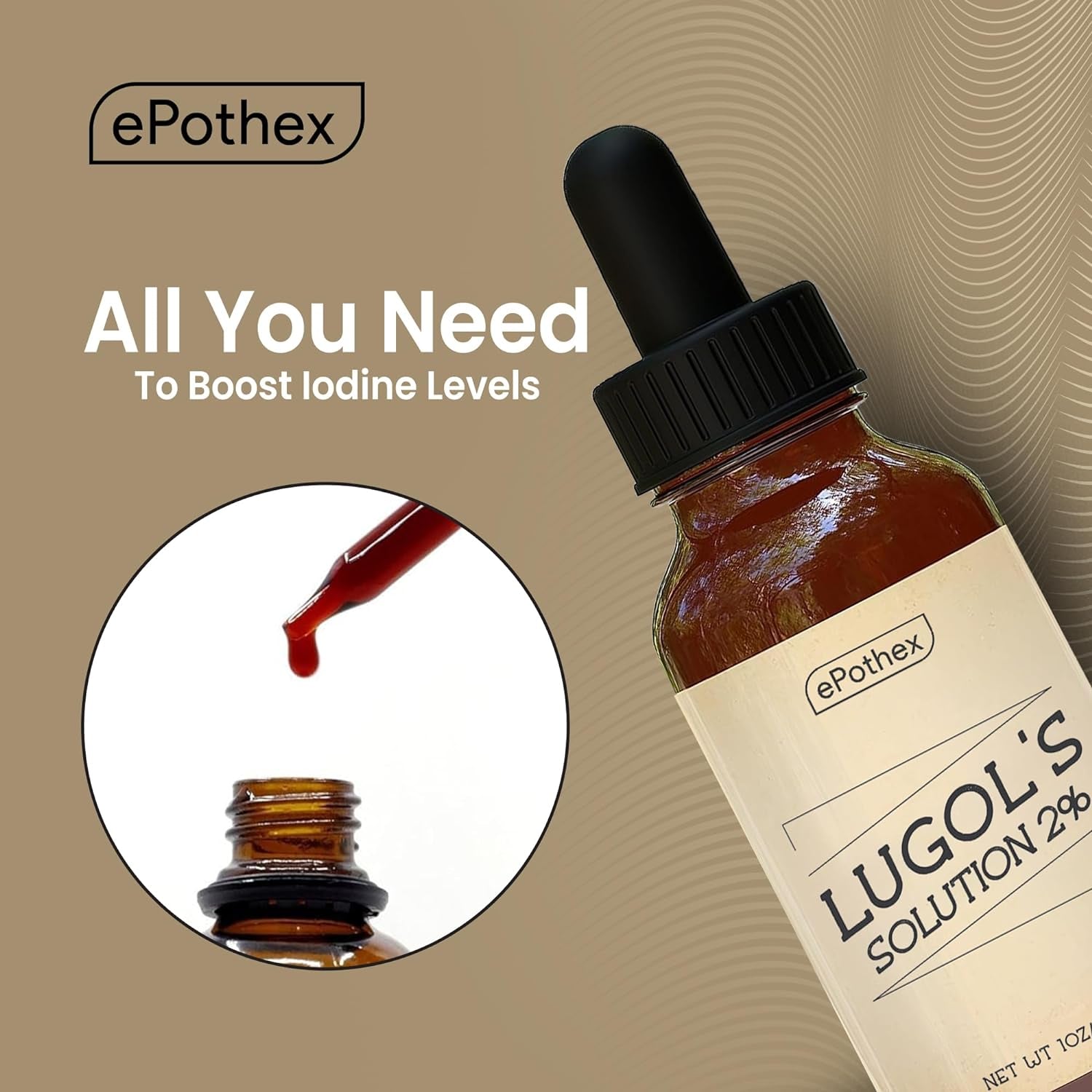 Lugol'S Solution 2% 2Oz Glass Dropper Bottle. Contains Potassium Iodide and Iodine, 60Ml 