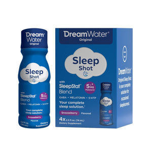 Dream Water Sleep Aid Supplement Liquid Shots; Melatonin 5Mg, GABA, 5-HTP; 2.5 Oz, Sleep Aids for Adults, Snoozeberry Flavor, 16-Count