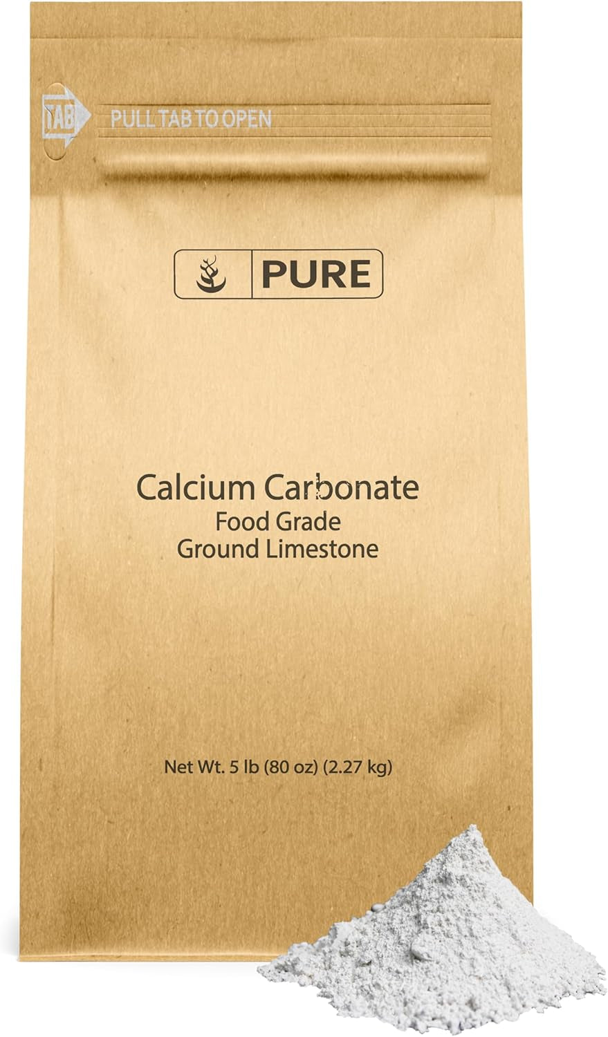 Pure Original Ingredients Calcium Carbonate (2 Lb) Dietary Supplement, Food Preservative, Acid Neutralizer