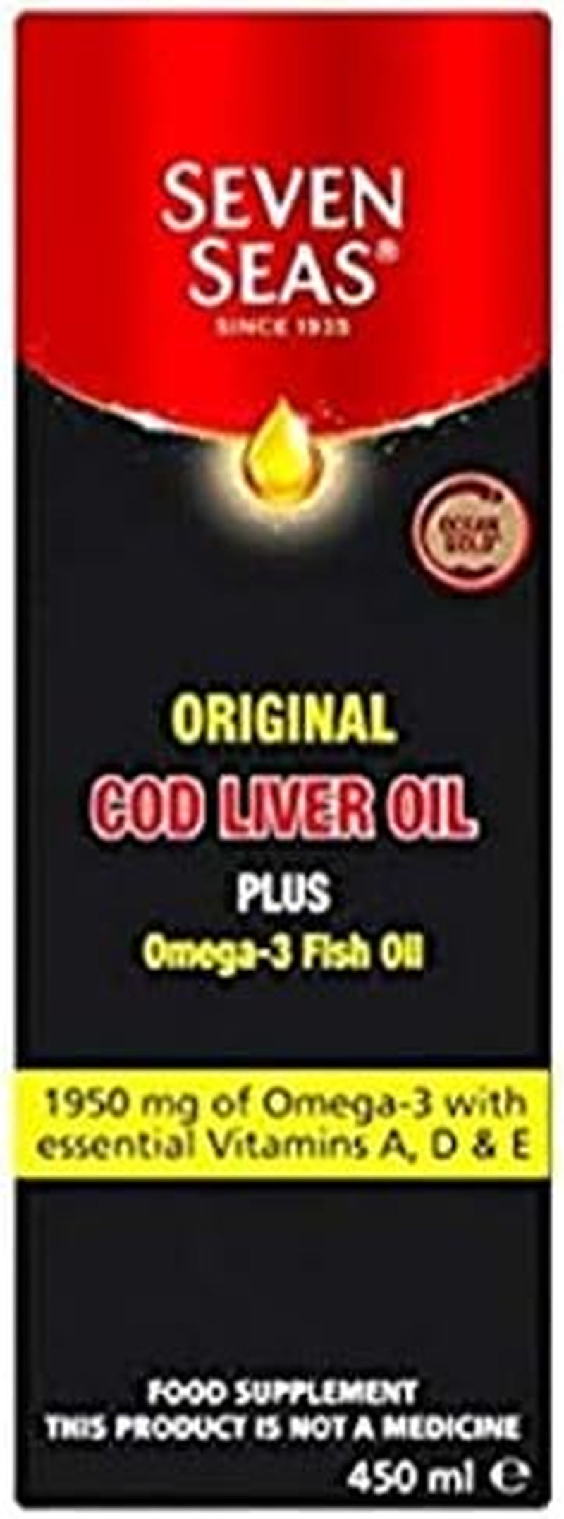 Seven Seas Orig Cod Liver Oil plus Omega-3 Fish Oil 450Ml