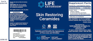 Life Extension Skin Restoring Ceramides, 50 Veg Capsules - Vegan Phytoceramide Supplement