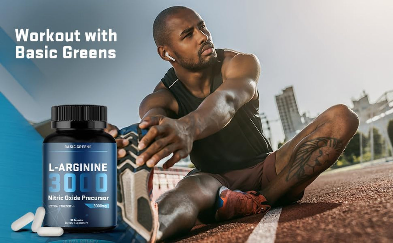 L Arginine 3,150Mg (90 Capsules) L-Arginine Supplement for Men and Women with Nitric Oxide Precursor | L Arginine Supplement Pills for Men, Sport, Workout, Made in the USA 