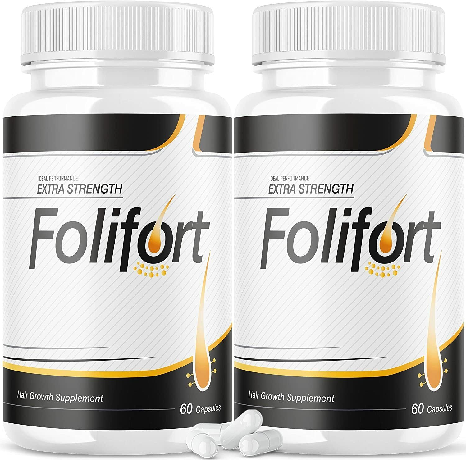 Folifort Hair Growth Pills Felfort Extra Strength Vitamins Supplement (2 Pack) 
