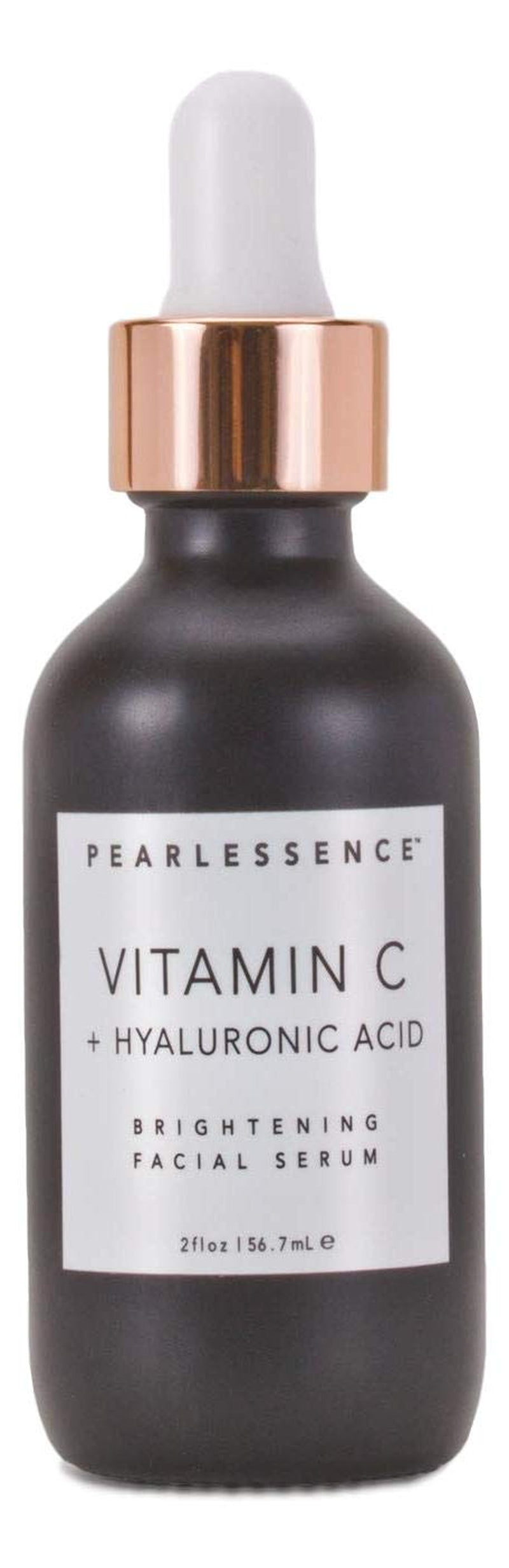 Pearlessence Brightening Facial Serum with Vitamin C & Hyaluronic Acid - Powerful Hydration to Help Plump & Brighten Skin | USA Made (2 Fl Oz (Pack of 1))
