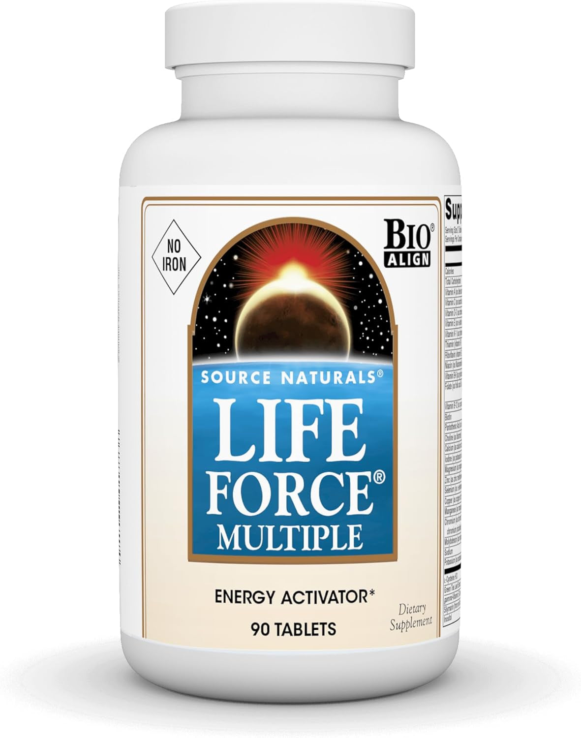 Source Naturals Life Force Multiple No Iron Energy Activator Complete Bio-Aligned Daily Vitamin - 90 Tablets