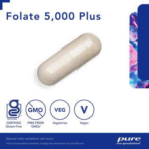 '- Folate 5,000 plus - Activated Folate, Vitamin B12 and B6 Combination - 60 Capsules