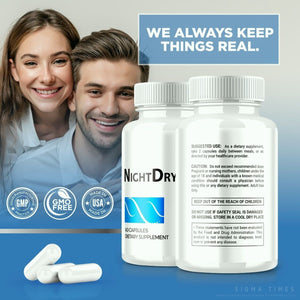 Nightdry Capsules to Support Restful Sleep & to Reduce Bladder Urges 60Ct