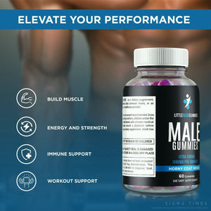 Little Blue Male Gummies to Boost T-Levels for Enhanced Intimate Drive 60Ct