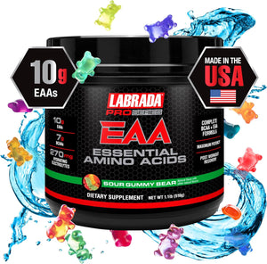 Labrada Pro Series EAA Maximum Potency Essential Amino Acid Hydrating Formula with Bcaas & Elecrolytes Recovery and Performance (Sour Gummy Bear)