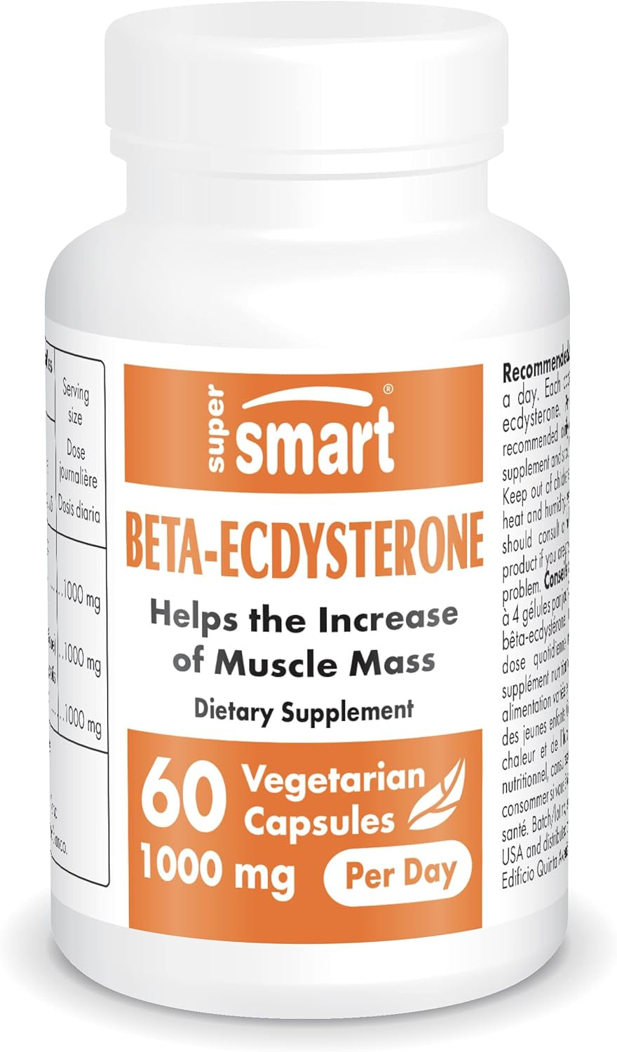 '- Beta-Ecdysterone 1000 Mg per Day - Sport & Endurance - Promote Muscle Mass & Recovery for Athletes | Non-Gmo & Gluten Free - 60 Vegetarian Capsules
