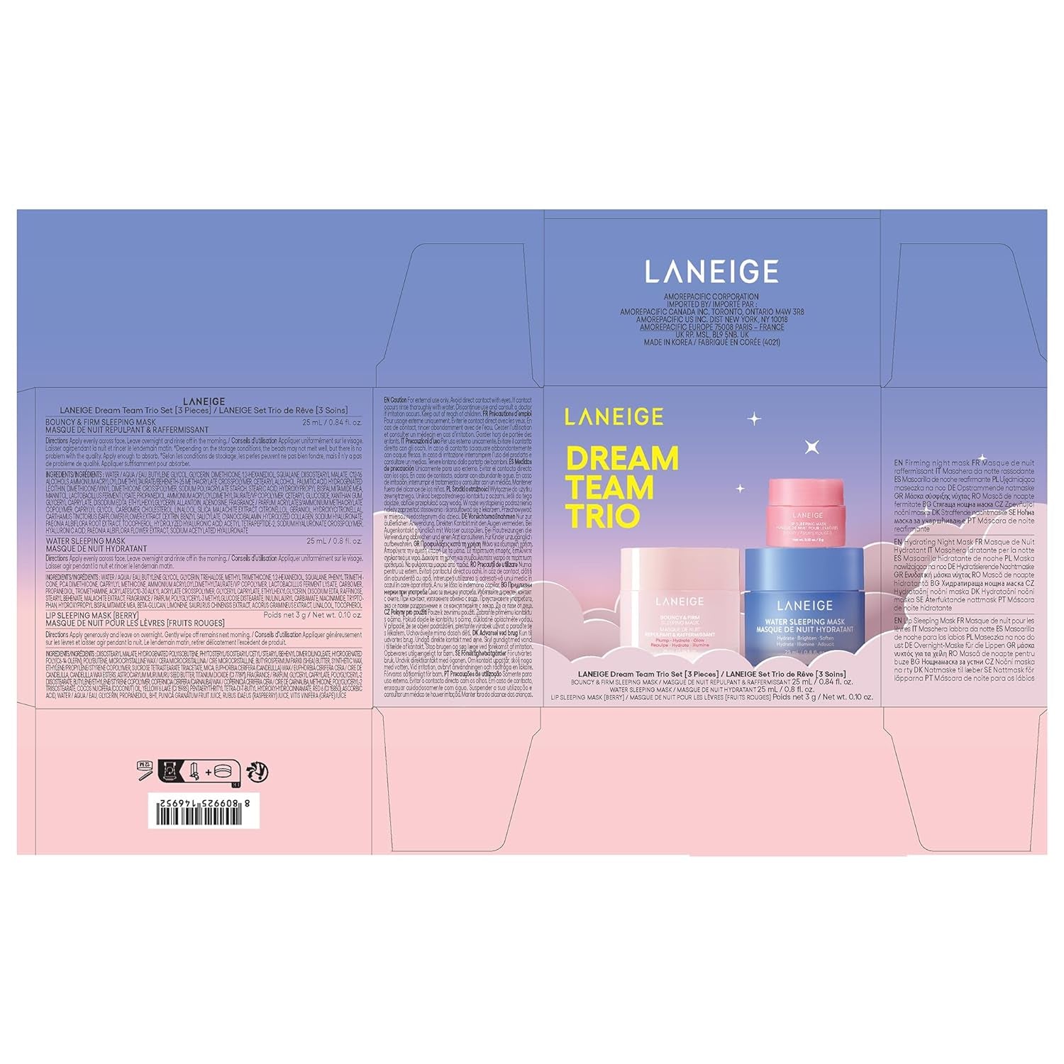 LANEIGE Water Sleeping Mask: Korean Overnight Mask, Squalane, Probiotic-Derived Complex, Hydrate, Barrier-Boosting, Visibly Smooth and Brighten