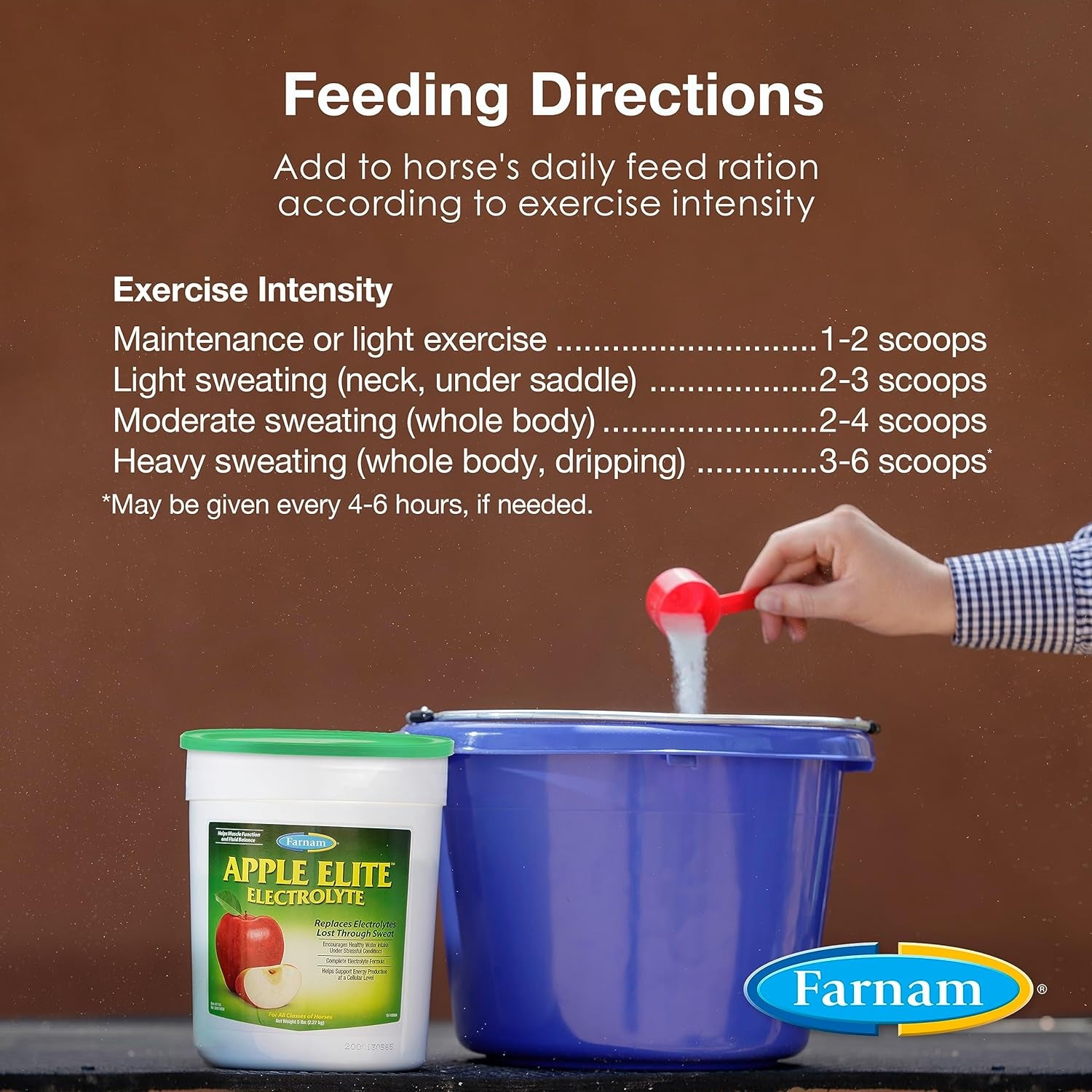 Farnam Apple Elite Horse Electrolyte Powder, Replaces Minerals Lost in Sweat during Exercise, Extreme Weather & Stressful Conditions, 5 Lb., 40 Day Supply