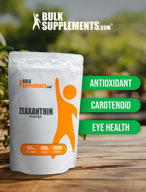 Bulksupplements.Com Zeaxanthin Powder - Zeaxanthin Supplements, from Marigold Flower Extract - Gluten Free, 100Mg (Zeaxanthin 5Mg) per Serving, 250G (8.8 Oz) (Pack of 1)