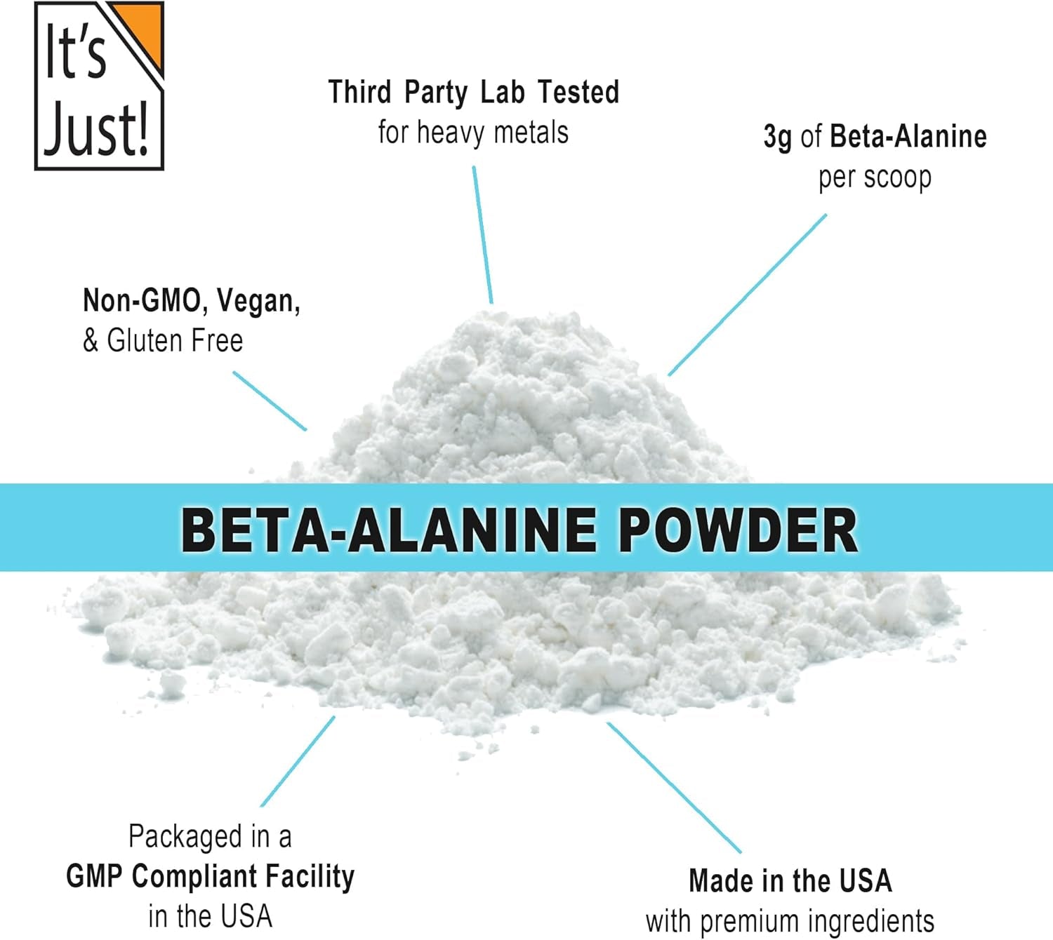 It'S Just! - Beta-Alanine Powder, Pre-Workout Supplement, 250G Bulk, Unflavored, 3000Mg per Serving (250G / 83 Servings)