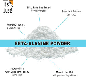 It'S Just! - Beta-Alanine Powder, Pre-Workout Supplement, 250G Bulk, Unflavored, 3000Mg per Serving (250G / 83 Servings)