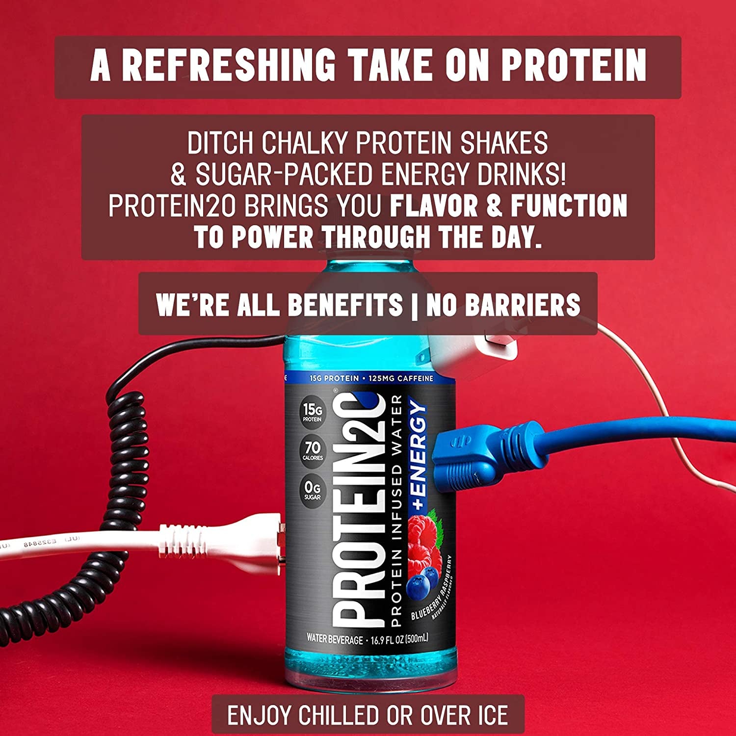 Protein2O 15G Whey Protein Infused Water plus Energy, Cherry Lemonade, 16.9 Oz Bottle (Pack of 12)