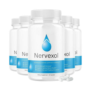 5-Pack Nervexol for Neuropathy Pain Relief Nerve Support Formula - 300 Capsules 