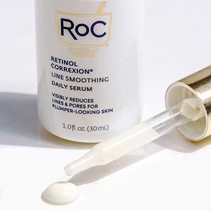 Roc Retinol Correxion Pore Refining Line Smoothing Serum, Daily Anti-Aging Wrinkle Treatment with Squalane, Skin Care for Fine Lines, Dark Spots, Post-Acne Marks, 1 Fl Oz