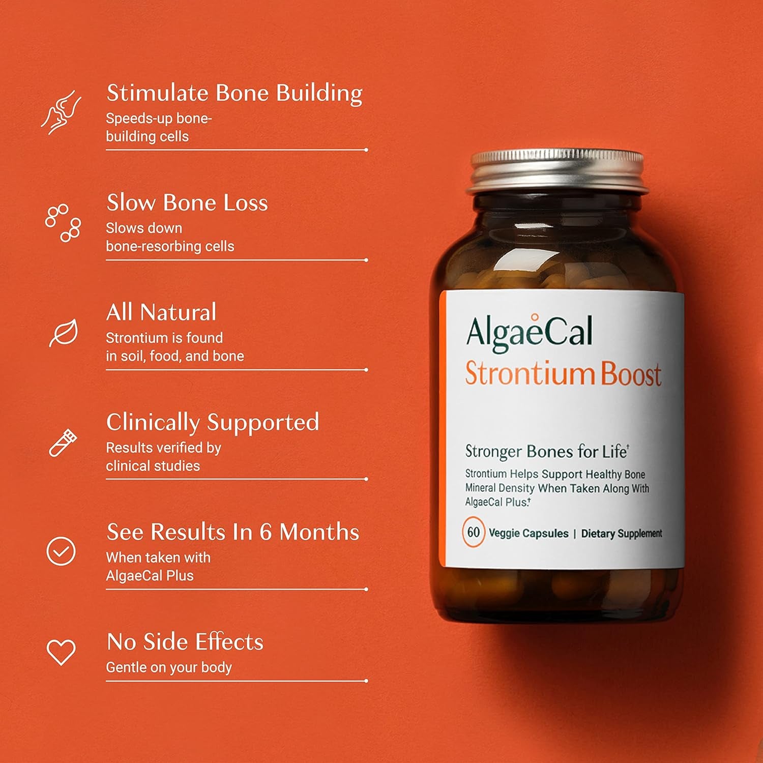 ALGAECAL - 3 Strontium Boost, Natural Strontium Supplement for Bone Density Increase, Strontium Citrate 680 Mg + 3 Free Triple Power Omega 3 Fish Oil 7 Single Serve