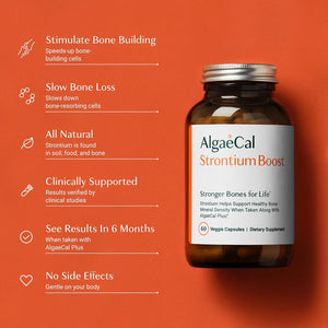 ALGAECAL - 3 Strontium Boost, Natural Strontium Supplement for Bone Density Increase, Strontium Citrate 680 Mg + 3 Free Triple Power Omega 3 Fish Oil 7 Single Serve