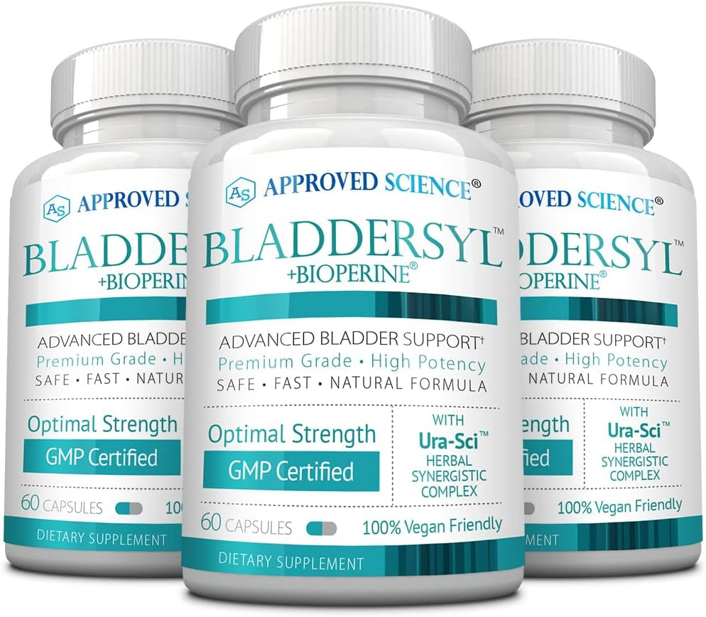 Approved Science Bladdersyl - Urinary Incontinence, Bladder Support - High Absorption - 180 Capsules - 3 Month Supply - Vegan