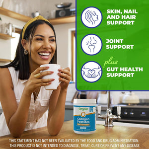 Hydrolyzed Collagen Peptides + Prebiotic & Probiotics Powder for Women & Men, 20G Grass Fed Collagen, 1 Billion CFU - Supports Digestive, Hair, Skin & Joint Health, Non-Gmo, Type I & III, 1Lb 