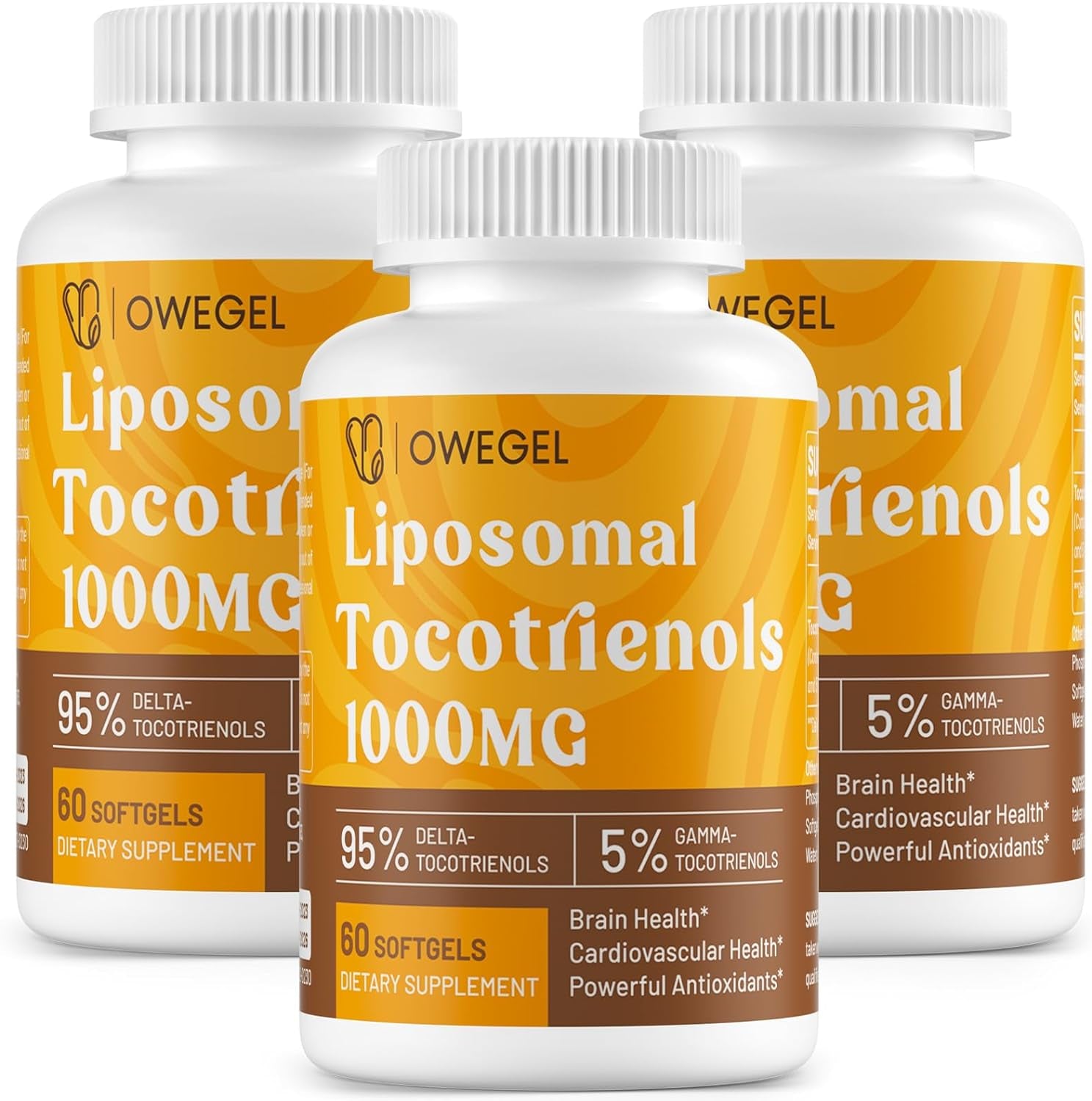 Liposomal Tocotrienols 1000Mg - High Bioavailability Vitamin E Tocotrienols Supplements,95% Delta & 5% Gamma Tocotrienol Capsules Support Cardiovascular,Skin,Bone,Antioxidant,180 Softgels 