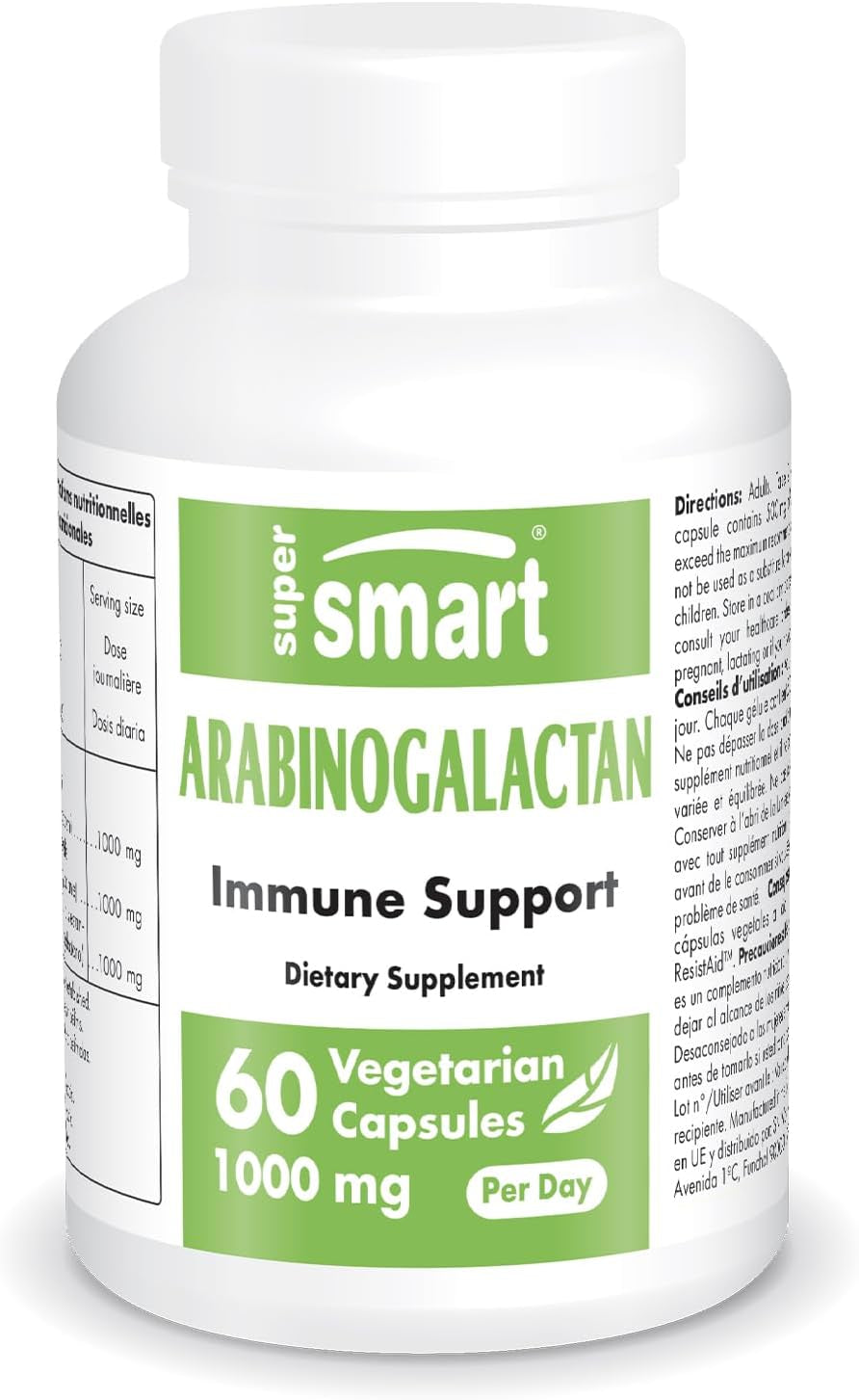 '- Arabinogalactan 85% (High Strength & Patented) 1000 Mg per Day - Resistaid Larch Arabinogalactan - Larix Supplement | Non-Gmo & Gluten Free - 60 Vegetarian Capsules