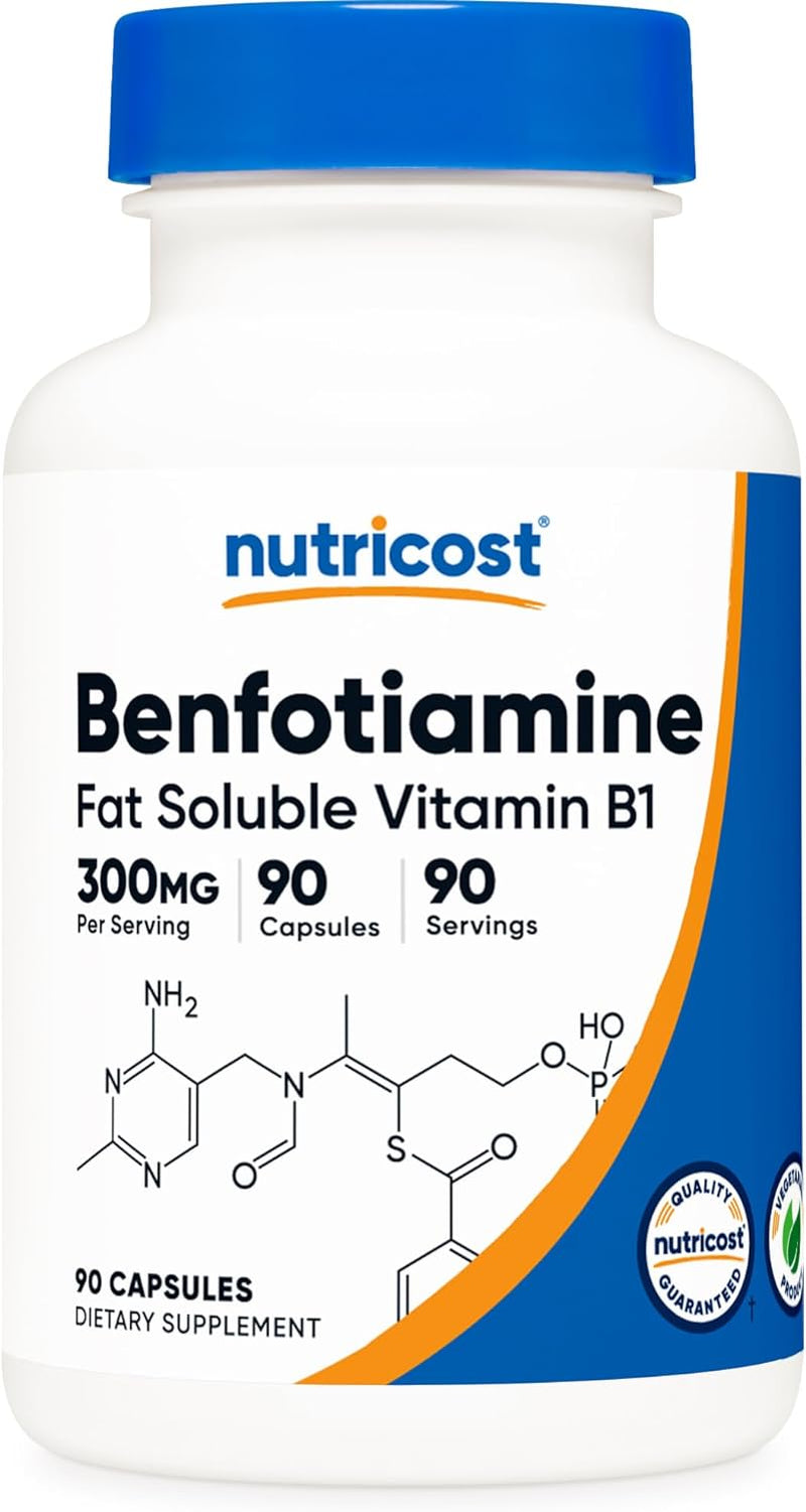 Nutricost Benfotiamine 300Mg, 90 Capsules - Gluten Free, Non-Gmo, and Vegetarian Friendly