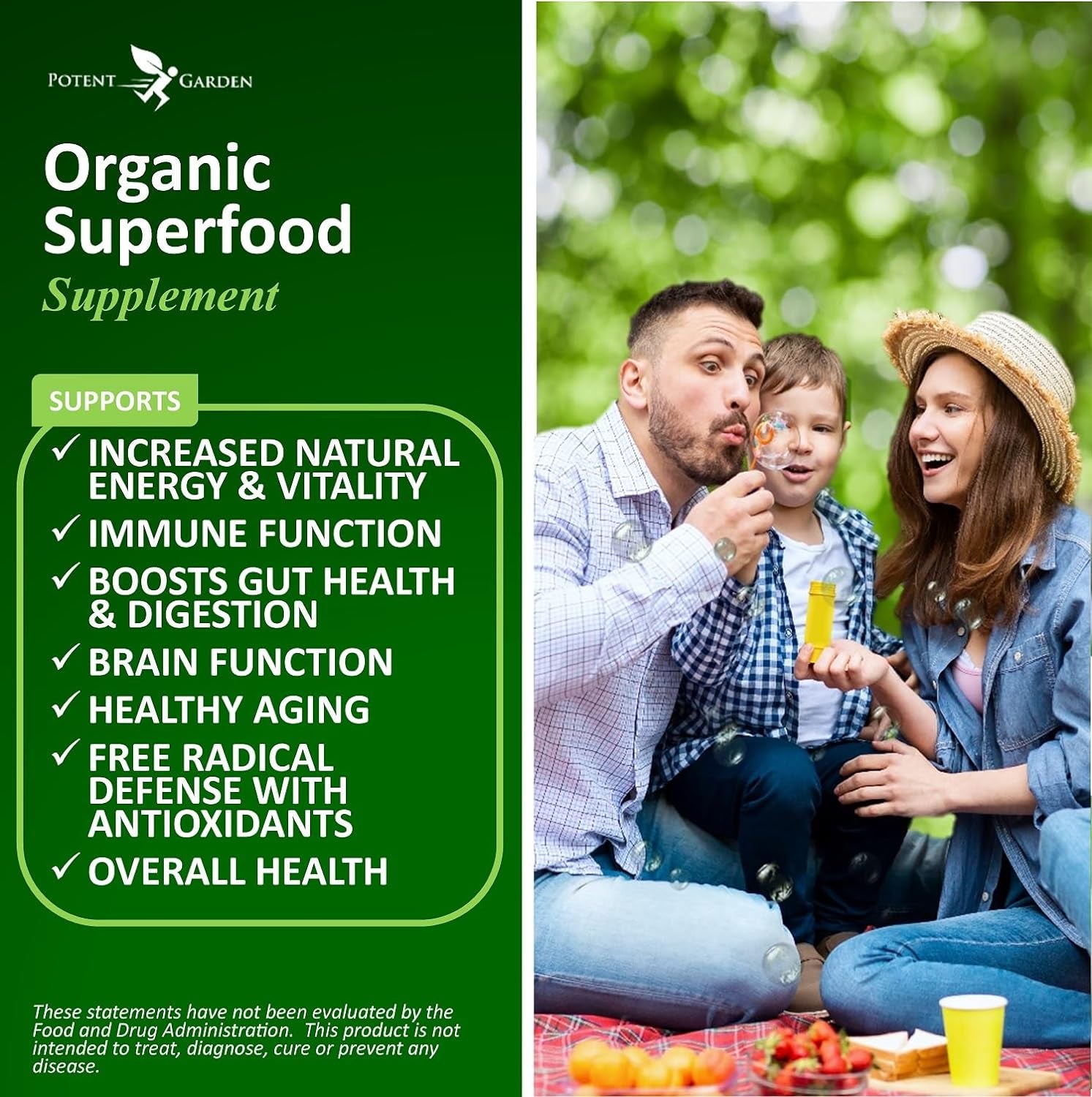 Organic Superfood Greens, Fruit and Veggies Supplement Rich in Vitamins & Antioxidants with Alfalfa, Beet Root & Tart Cherry to Boost Energy, Immunity & Gut Health, Greens Tablets 60 Ct 