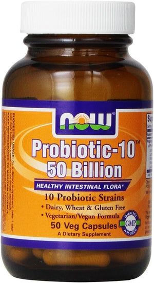 NOW Foods Probiotic-10, 50 Billion, 150 Vcaps (50X3)