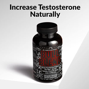 Wild Foods Men'S Testosterone Booster, Beef Organs Complex, Grass-Fed Bovine Supplement, Liver, Prostate, Testicle, Bone, 30 Day, 90 Capsules