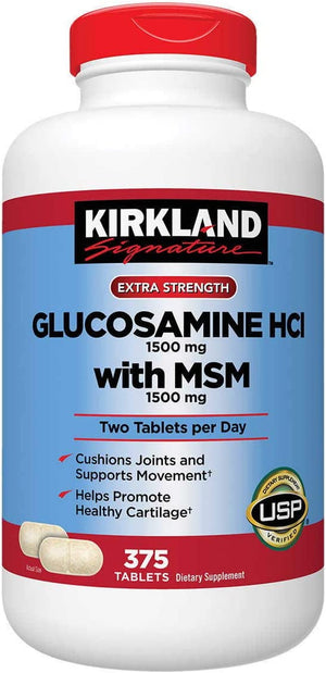 Kirkland Signature Glucosamine with MSM, 375 Tablets (2 Pack)