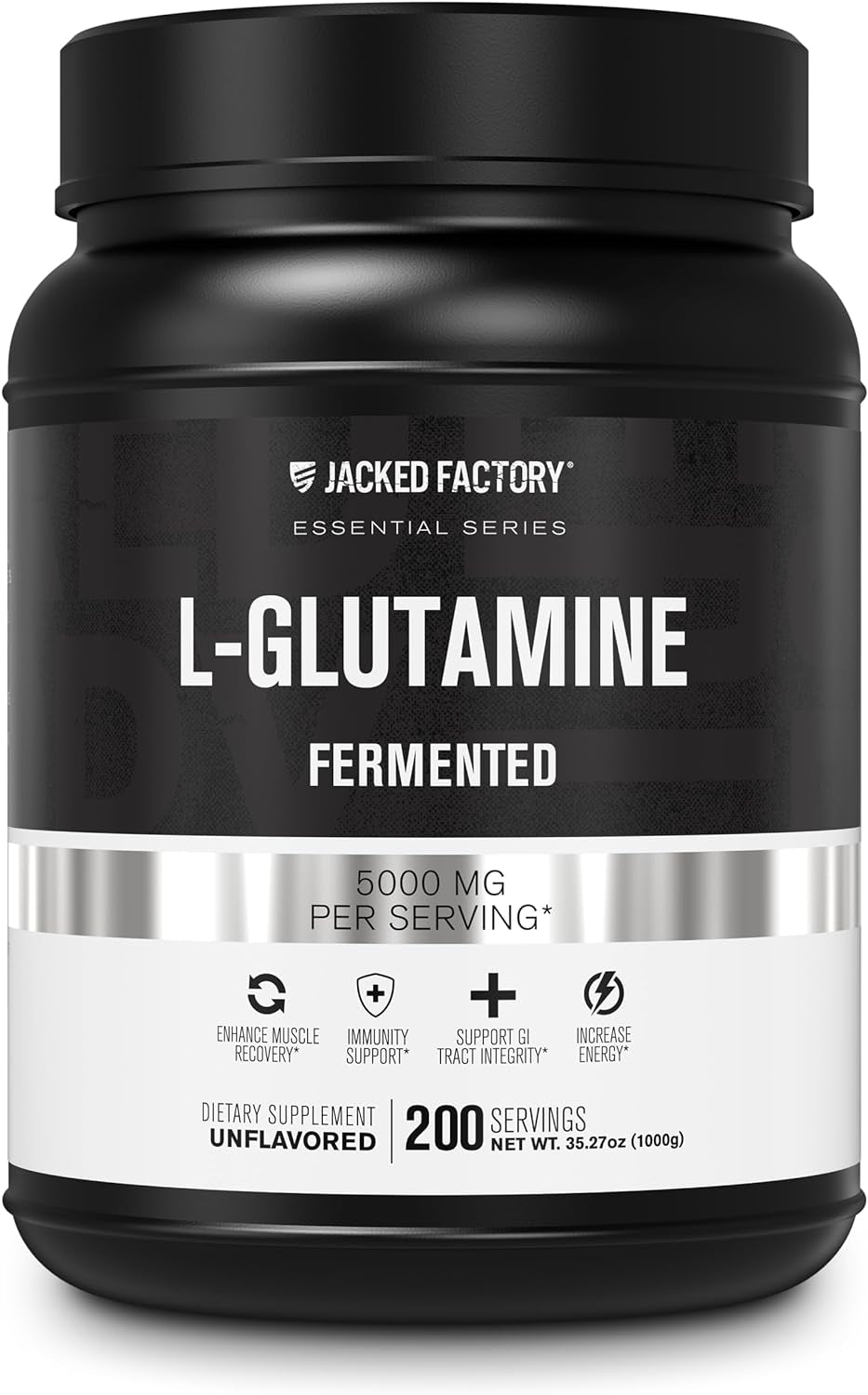 L-Glutamine Powder 500G, 200 Servings - Vegan Fermented L Glutamine Powder Supplement for Post Workout Muscle Recovery, Immunity, Digestive Health 