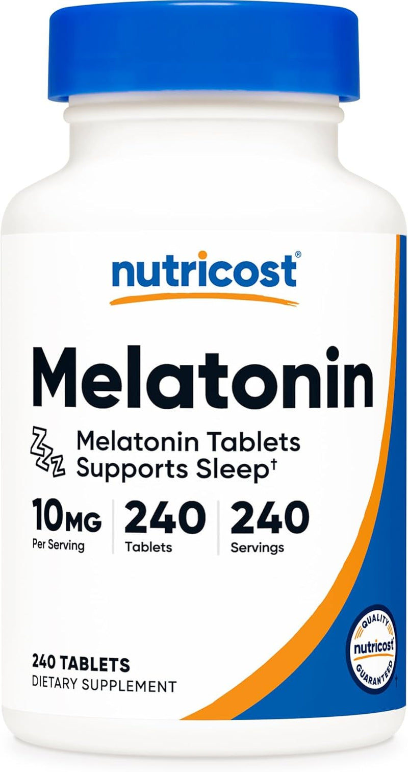 Nutricost Melatonin 10Mg, 240 Tablets - 10Mg per Serving, Non-Gmo, Gluten Free