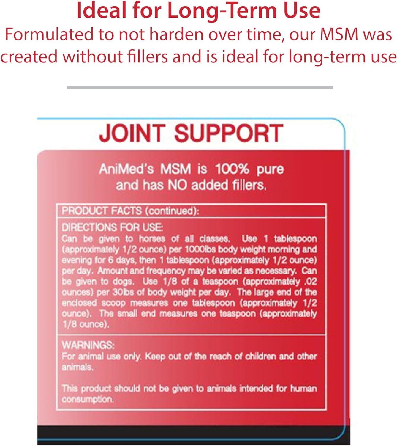 Animed Pure MSM Supplement for Horses, 1-Pound…