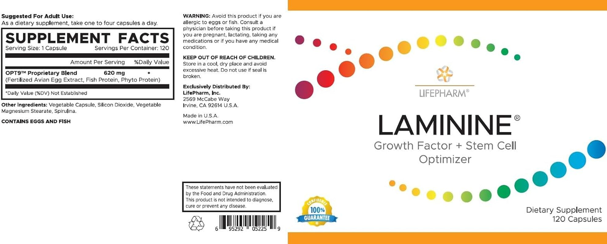 LAMININE: Cellular Support for Wellness, Cognitive Function & Vitality - Stem Cell Rejuvenation, Stress Relief & Joint Discomfort Reduction (120 Count)