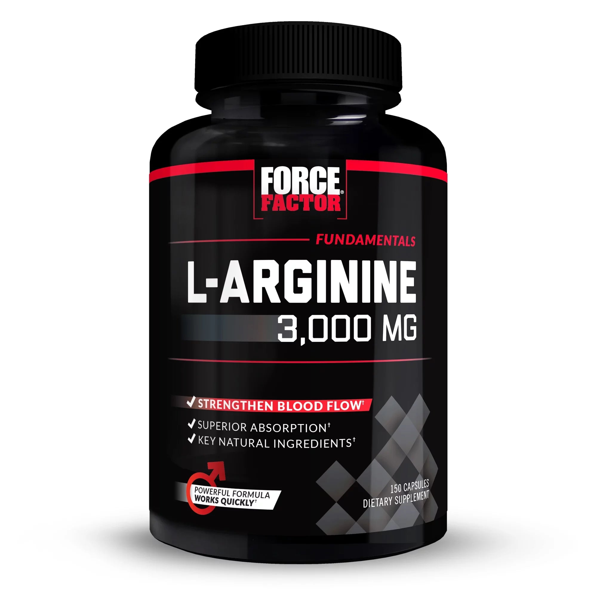 L-Arginine Nitric Oxide Supplement with Bioperine to Help Build Muscle and Support Stronger Blood Flow, Circulation, Nutrient Delivery, and Pumps, L-Arginine 3000Mg, 3G, 150 Capsules 