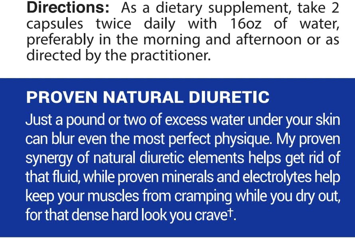 Gaspari Nutrition Proven Diuretic, Professional Bodybuilding Supplement, Sheds Water Fast, Gives the Dry Look, Natural Ingredients, No Cramping (80 Capsules)