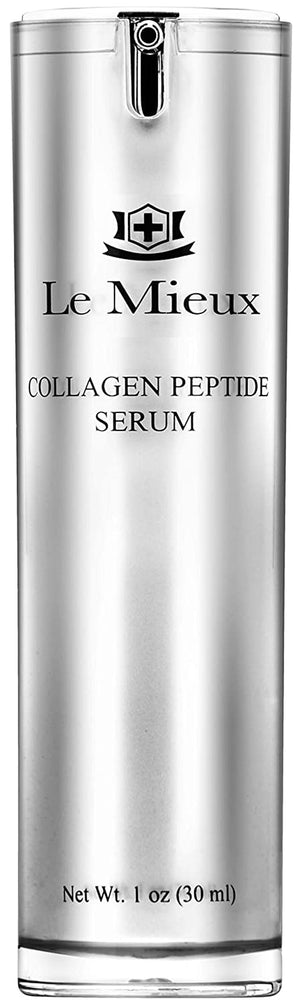 Le Mieux Collagen Peptide Serum - Concentrated, Creamy anti Aging Face Serum with Skin Contouring Peptides & Moisturizing Hyaluronic Acid, No Parabens or Sulfates (1 Oz / 30 Ml)