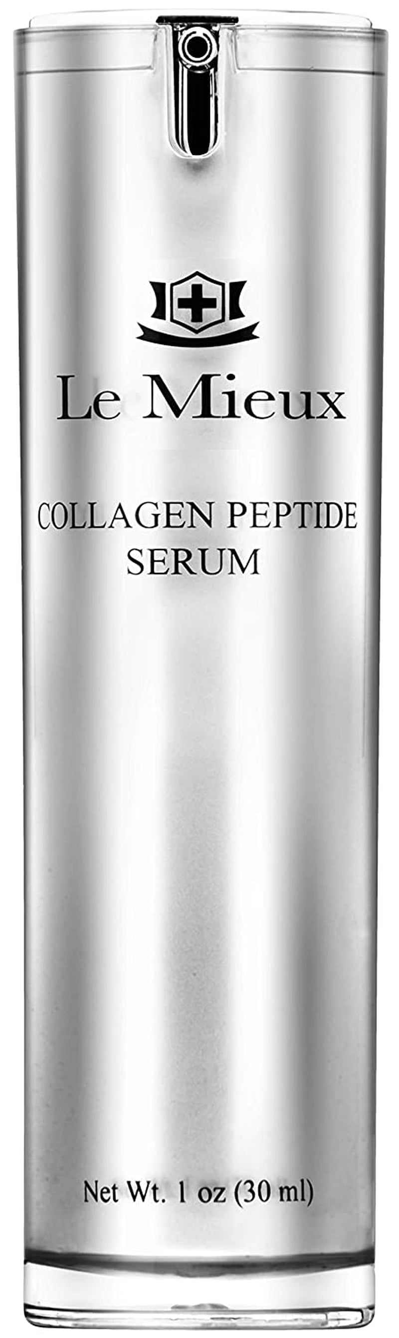 Le Mieux Collagen Peptide Serum - Concentrated, Creamy anti Aging Face Serum with Skin Contouring Peptides & Moisturizing Hyaluronic Acid, No Parabens or Sulfates (1 Oz / 30 Ml)