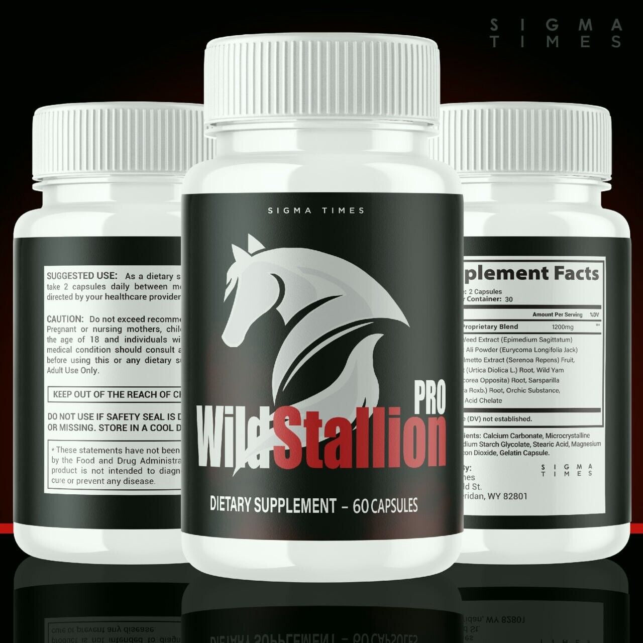 Wild Stallion Pro Performance Supplement for Men, Male Support Pills 60Ct 
