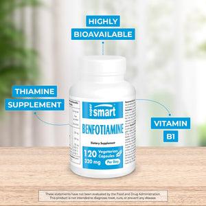 '- Benfotiamine 320Mg per Day (High Potency) - Bioavailable Thiamine - Vitamin B1 Benfotiamine Supplement | Non-Gmo & Gluten Free - 120 Vegetarian Capsules