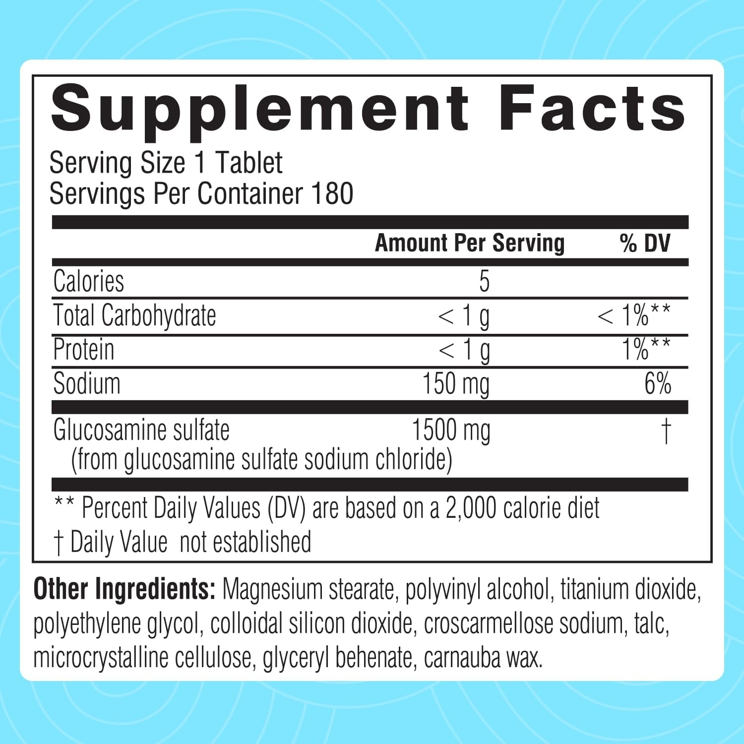 Glucosamine Sulfate Joint Support Supplement, Joint Health Supplement for Mobility and Flexibility | Joint Supplement for Women and Men | Glucosamina 1500Mg | 180 Tablets 