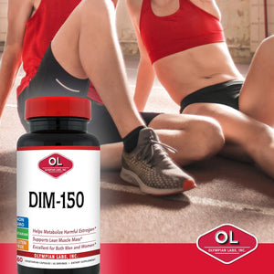 Olympian Labs DIM Supplement 150Mg - DIM Diindolylmethane 30 Capsule Supply of DIM for Estrogen Balance, Hormone Menopause Relief, Acne Treatment, PCOS, Bodybuilding