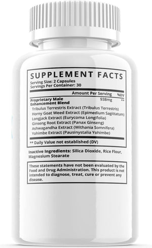 1 Pack - Zinagra Rx - Vegan, Male Vitality Pills - 60 Capsules