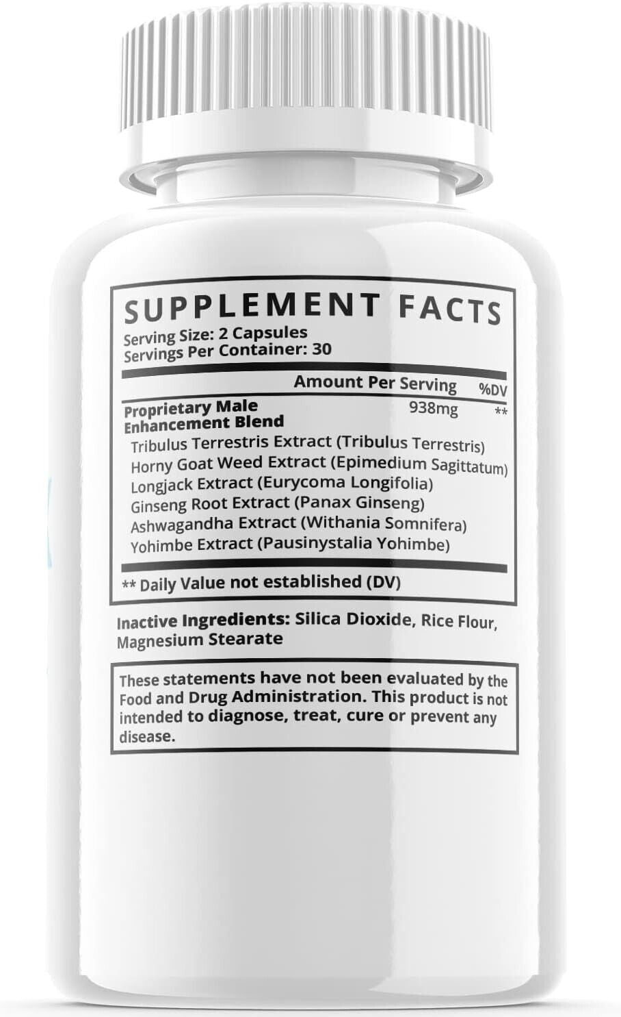 1 Pack - Zinagra Rx - Vegan, Male Vitality Pills - 60 Capsules